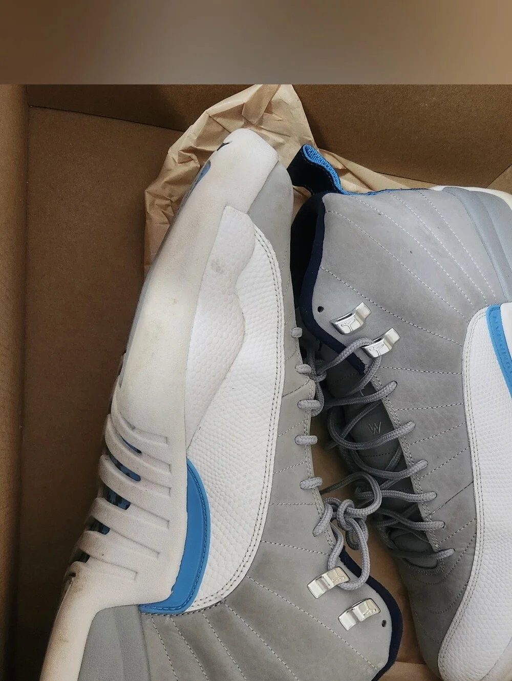 Nike Air Jordan 12 Retro Grey University Blue 130690-007 Men Size 12